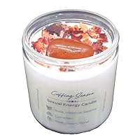 Cuffing Season Carnelian Crystal Candle for Love Attraction, Relationship Goals, Marriage, Twin Flame Manifestation, Rose and Sweet Cream Scented with Natural Herb Magick (4oz Tin)