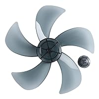 iiniim 12/14 Inch Universal Plastic Fan Blade Replacement 5 Leaves with Nut Cover for General Standing Fan Table Fanner Gray 14 Inch
