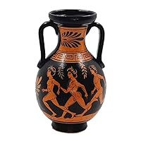 Red figure Pottery Amphora 17cm,Runners from Ancient Olympics