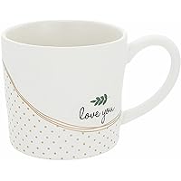 Pavilion - Love You 15 oz. Ceramic Iridescent Large Handle Coffee Cup, Mug, Unique Wedding Gift, Engagement Gifts, 1 Count