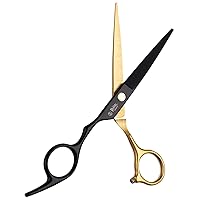 Ethnic Choice Hair Scissors 6” Extremely Sharp Blades, Hair Cutting Scissors, Hair Shears, Barber Scissors for Men and Women, Salon Haircut Scissors, Black and Gold