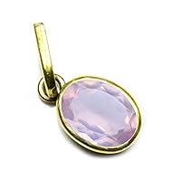 18K Gold Plated Natural Rose Quartz Pendants Oval Shape Jewelry For Girl Women Charms Locket