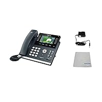 Yealink T46G IP Office Telephone - Global Teck Bundle with Power Supply and Microfiber Cloth - Requires VoIP Service - Ring Central, Vonage, 8x8, Mitel or Cloud Services (T46G Basic Bundle)