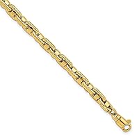 14k Hollow Gold Yellow Polished Fancy Link Mens Bracelet 8.5 Inch Measures 6mm Wide Jewelry for Men
