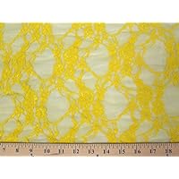 SyFabrics Stretch lace Fabric 58 inches Wide Yellow by The Yard SL-45