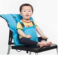 Baby Portable Travel Chair Booster Safety Seat Baby Portable Baby Chair seat Belt Cover Infant Harness Washable (Sky Blue)
