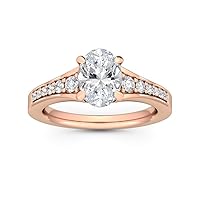 1-5 Carat (ctw) Rose Gold Pear Cut LAB GROWN Diamond Channel Set Engagement Ring [ Color H-I, Clarity VS1-VS2 ]