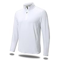MEETYOO Quarter Zip Pullover Men,Long Sleeve Polo Shirts Golf,1/4 Quick Dry UPF 50+ Sun Protection