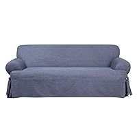 SureFit Authentic Denim 1 PC T Cushion Sofa Slipcover in Indigo