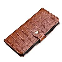 Real Leather Flip Wallet Case for iPhone 11 Pro Max,Classic Crocodile Pattern Genuine Leather Flip Stand Case Cover with Card Slot Buttons Closure