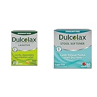 Dulcolax Stimulant Laxative Tablets (100 Count) Gentle Overnight Constipation Relief, Bisacodyl 5mg & Stool Softener Laxative Liquid Gel Capsules (50ct) Gentle Relief, Docusate Sodium 100mg