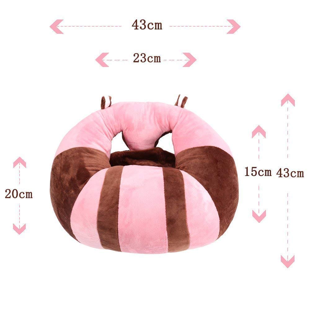 SealSee Baby Support Seat Sofa Plush Soft Animal Shaped Baby Learning to Sit Chair Keep Sitting Posture Comfortable for 3-16 Months Baby (Pink)