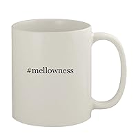 #mellowness - 11oz Ceramic White Coffee Mug, White