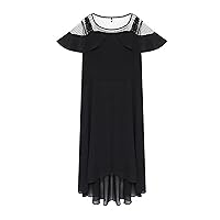 Women's Summer Dresses Ladies Dress Womens Casual Knee Length Beautiful and Soft Mini Dress(Black,6X-Large)