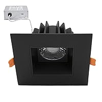 Maxxima 4 in. Ultra-Thin Recessed Anti-Glare LED Downlight Canless IC Rated 1050 Lumens 5 CCT 2700K/3000K/3500K/4000K/5000K, Dimmable Square Black Trim, 90 CRI, J-Box Included