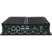 PARTAKER Fanless Industrial Computer, Mini PC, IPC, Intel N100, I8, TPM 2.0, 2 x HDMI, 2 x LAN, 6 x COM COM1/2 for RS232/RS485, Barebone, NO RAM, NO Storage, NO System