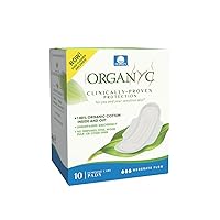Organyc 100% Certified Organic Cotton Feminine Pads, Moderate Flow, 10 count (Pack of 1) - Package May Vary