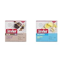 SlimFast Keto Chocolate Snacks 14 Count, Lemon Drop Snack Cups 10 Count - Low Carb, Sugar Free, Gluten Free
