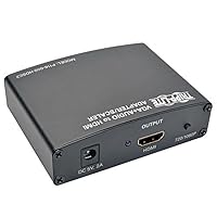 TRIPP LITE P116-000-HDSC2 Component VGA with RCA Stereo Audio to HDMI Converter Scaler 1080p, Black