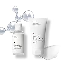 Purifying Face Mask, Brightening Toner for Face - Face Mask with Zinc Oxide, Vitamin E, PP, B1, A, and B7 (2.54 fl oz), Moisturizing Toner for Face with AHA + PHA + Vitamin C (1.69 fl oz)