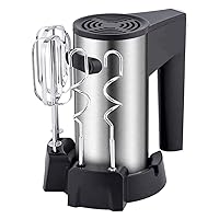 5-Speed Electric Hand Mixer 450W Turbo Electric Handheld Mixers (2 Beaters, 2 Dough Hooks and 1 Whisk). (Color : Silver)