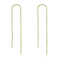YFN Threader Earrings Sterling Silver Tassel Line Dangle Drop Long Chain Silver/Gold/Rose Gold Earrings Gifts for Women Girls