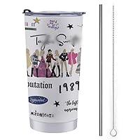 20 Oz Coffee Mug with Lid Straw Music Gift for Women Girl Tumbler Album Stainless Steel Tumbler Birthday Day Gifts for Fans (Multiple Shapes)