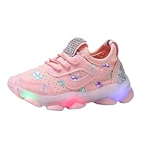 Girls Trainers, Children Kid Baby Girls Butterfly Crystal Led Luminous Sport Run Sneakers Shoes