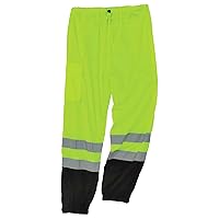 Ergodyne Unisex Adult Class Hi-vis Black Bottom Reflective Safety Pants, Lime, Large-X-Large US