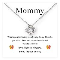 Mommy Gift Necklace, Baby To Mommy Necklace, Pregnancy Jewelry For First Time Moms Birthday Surprise, Expecting Moms Gifts For Mother's Day Or Baby Shower Presentfor Women With Heartfelt Message Card And Box