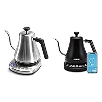COSORI Electric Gooseneck Kettle with 5 Variable Presets, Silver & COSORI Electric Gooseneck Kettle Smart Bluetooth with Variable Temperature Control, 0.8L, Matte Black