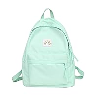 Casual Waterproof Nylon Material Backpack Rainbow Decoration Fashion Bag Computer Bag Travel Bag,green