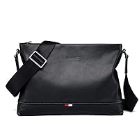 Briefcase Leather Crossbody Bag Black
