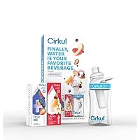 12 oz Plastic Water Bottle Starter Kit with Blue Lid and 2 Flavor Cartridges (Fruit Punch & Mixed Berry)