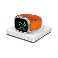 Apple Watch Charger - Fast Wireless Charging Pad - Apple Watch Travel Charger with Nightstand Mode - MagSafe Charging Station W/USB-C Cable Included for Apple Watch (All Models) - White