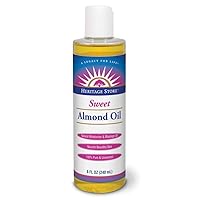 HERITAGE STORE Sweet Almond Oil with Vitamin E, Unscented (Btl-Plastic) | 8oz