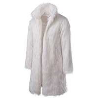 Men Coat Thickening Long Jacket Faux Fur Parka Outwear Cardigan Winter Coats Warm Outerwear Open Front Overcoat
