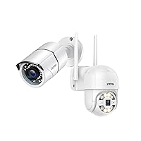 ZOSI 1080p Hybrid 4-in-1 Security Camera (HD-CVI/TVI/AHD/960H Analog CVBS) and C289 Wireless Auto Tracking PTZ Camera with Color Night Vision, 2-Way Audio, AI Human Vehicle Detection and Siren Alarm