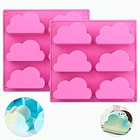 2 PCS Cloud Cupcake Pans Mousse Cake Silicone Molds for Wax Crayon Melt Bath Bomb Fondant Candy Making Chocolate Mold Desserts Gum Clay Plaster Resin Cupcake Topper Cake Decor Moulds