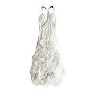 Women's Summer Dress,White, Sleeveless, Backless Slim Mulberry Silk Beach Outfit