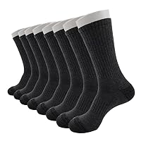JOYNÉE 8 Pairs Mens Crew Cushion Socks Work Athletic Running Socks Casual Breathable Socks for Men,Sock Size:10-13
