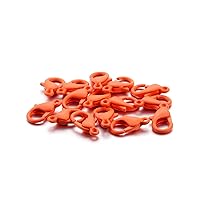 20pcs/Pack Colored Metal Lobster Clasps, Lanyard Snap Clips with Key Rings,for Bag Key Chains Connector,Jewelry Making Accessories (Orange, 21×12mm)