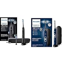 Philips Sonicare ExpertClean 7500, Rechargeable Electric Power Toothbrush, Black, HX9690/05 & ProtectiveClean 6100 Rechargeable Electric Power Toothbrush, Navy Blue, HX6871/49