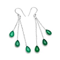 Choose Your Color Sterling Silver Long Drop And Dangle Earring For Women & Girls