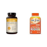 Vitamin D3 2000iu (50 mcg) Healthy Muscle Function & ONE A Day Womens Complete Daily Multivitamin with Vitamin A, B, C, D, and E, Calcium and Magnesium, Immune Health Support, 200 Count