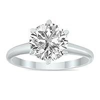 IGI Certified Lab Grown 1 1/4 Carat Diamond Solitaire Ring in 14K White Gold (J Color, SI2 Clarity)