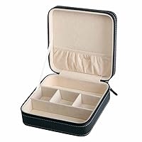 Portable PU Leather Sunglasses Box Travel Jewelry Storage Box Grid Small Glasses Case Zipper Bag Container Gift Box