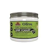 Olive Curl Enhancing Hair Yogurt For Styling&Curl Enhancing For Smooth,Glossy,Frizz Free,Strong&Well Defined Curls Alcohol,Sulfate,Paraben Free Made in USA 17oz