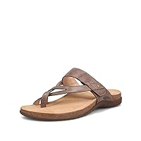 Taos Perfect Premium Leather Women's Cork Sandal - Open Back Toe-Post and Adjustable Strap Design with Arch Support for Exceptional Walking Comfort