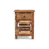 Great Deal Furniture Salome Wooden Side Table with Drawer, Distressed Paint